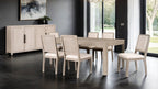 FM39016AK-7PC 7 pc Belize natural oak finish wood modern soft rounded edges dining table set