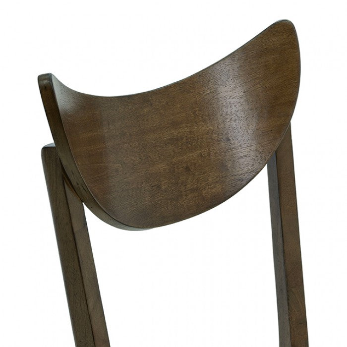FM39018WN-7PC 7 pc Clarksburg walnut finish wood mid-century modern dining table set