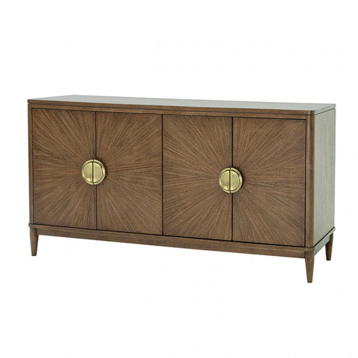 FM39018WN-SV Clarksburg walnut finish wood mid-century modern buffet sideboard server cabinet