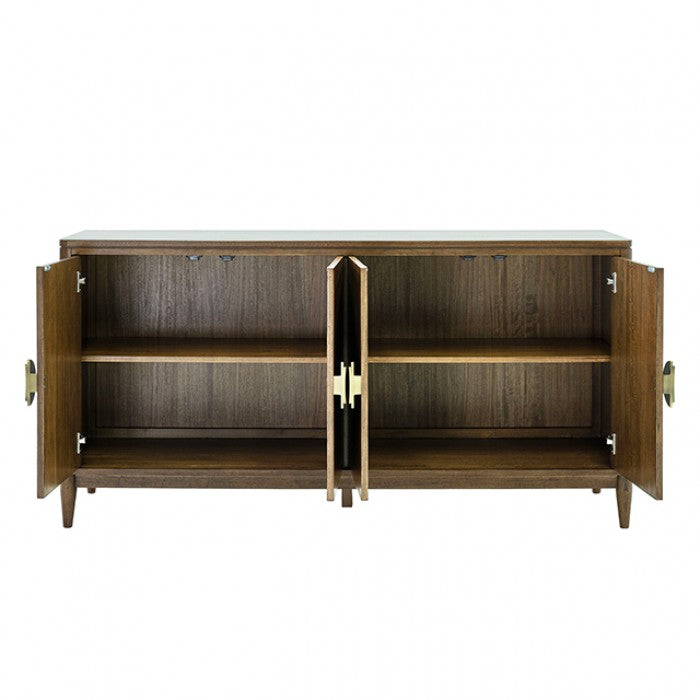 FM39018WN-SV Clarksburg walnut finish wood mid-century modern buffet sideboard server cabinet