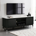 FM42001BK-TV Maidstone sintered stone top modern style black finish wood 70" TV stand