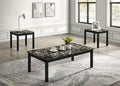 FM42900BW-3PK 3 pc Findlay black finish wood faux marble finish top coffee and end table set