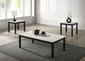 FM42900WH-3PK 3 pc Findlay black finish wood faux marble finish top coffee and end table set