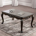 FM45003-C Halcaster java finish wood ornate carved accents cabriolet legs coffee table