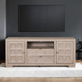 FM49011NT-TV Hatton cross weathered Tawny natural finish wood sunken panel design 72" TV stand