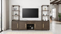 FM54021DW-3PC 3 pc Vellara dark walnut finish wood entertainment center 70" wide TV stand