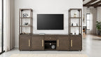 FM54021DW-3PC 3 pc Vellara dark walnut finish wood entertainment center 70" wide TV stand