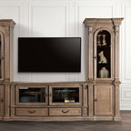 FM5418AK-TV-3PC 3 pc Seven oaks traditional style weathered oak finish wood entertainment center