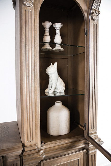 FM5418AK-TV-3PC 3 pc Seven oaks traditional style weathered oak finish wood entertainment center