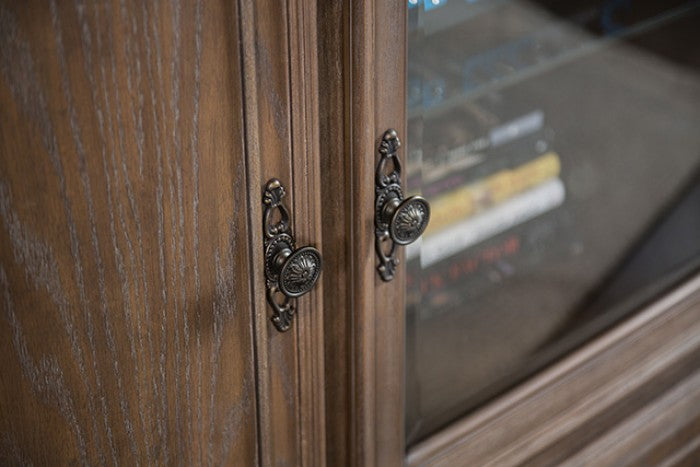 FM5418AK-TV-3PC 3 pc Seven oaks traditional style weathered oak finish wood entertainment center