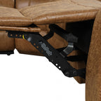 FM6011BR-SECT 3 pc Ezekius brown leatherette sectional sofa with recliners on each end cup holder console