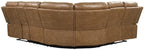 FM6011BR-SECT 3 pc Ezekius brown leatherette sectional sofa with recliners on each end cup holder console