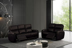 FM6012BK-PM-2PC 2 pc Schleiren black leatherette power motion sofa and love seat set recliner ends