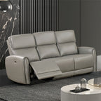 FM6012GY-PM-2PC 2 pc Schleiren grey leatherette power motion sofa and love seat set recliner ends
