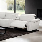 FM6014LG-PM 6 pc Hieronimus light grey chenille sectional sofa with power motion recliners and adjustable headrests