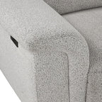 FM6014LG-PM 6 pc Hieronimus light grey chenille sectional sofa with power motion recliners and adjustable headrests