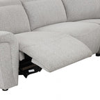 FM6014LG-PM 6 pc Hieronimus light grey chenille sectional sofa with power motion recliners and adjustable headrests