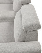 FM6014LG-PM 6 pc Hieronimus light grey chenille sectional sofa with power motion recliners and adjustable headrests