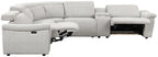 FM6014LG-PM 6 pc Hieronimus light grey chenille sectional sofa with power motion recliners and adjustable headrests