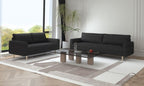 FM61000BK-2PC 2 pc A&J homes studio Elverum black boucle fabric sofa and love seat set