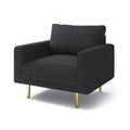 FM61000BK-CH A&J homes studio Elverum black boucle fabric accent chair squared arms