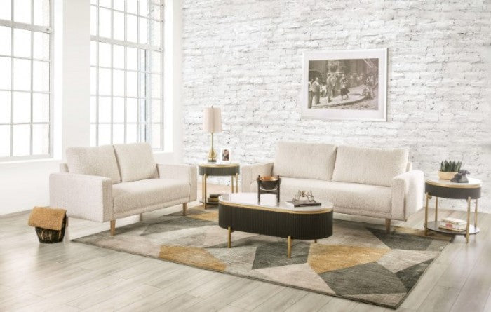 FM61000WH-2PC 2 pc A&J homes studio Elverum off-white boucle fabric sofa and love seat set