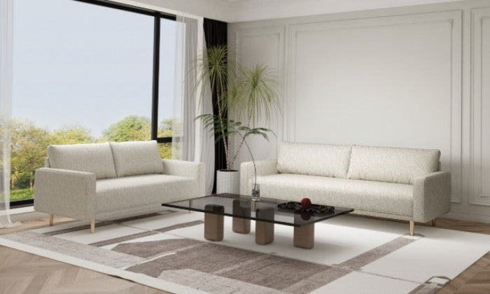 FM61000WH-2PC 2 pc A&J homes studio Elverum off-white boucle fabric sofa and love seat set