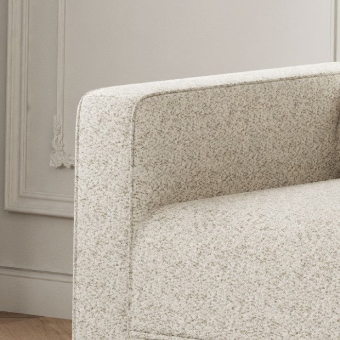 FM61000WH-CH A&J homes studio Elverum off-white boucle fabric accent chair squared arms