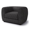 FM61001BK-CH A&J homes studio Aversa black boucle padded back accent chair rounded arms