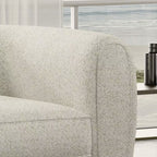 FM61001WH-2PC 2 pc A&J homes studio Aversa off-white boucle padded back sofa and love seat set rounded arms