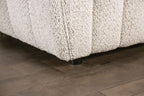 FM61002WH-2PC 2 pc A&J homes studio Aversa off-white boucle fabric channel tufted sofa and love seat set rounded arms