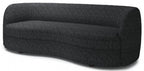 FM61003BK-2PC 2 pc A&J homes studio Versoix black boucle fabric kidney shaped sofa and love seat set rounded arms