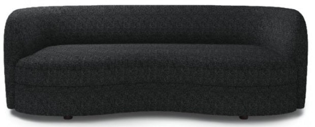 FM61003BK-2PC 2 pc A&J homes studio Versoix black boucle fabric kidney shaped sofa and love seat set rounded arms