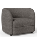FM61003GY-CH A&J homes studio Versoix charcoal grey boucle fabric kidney shaped accent chair rounded arms