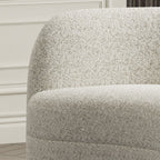 FM61003WH-2PC 2 pc A&J homes studio Versoix off-white boucle fabric kidney shaped sofa and love seat set rounded arms