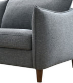 FM61004GY 2 pc Vermon grey chenille fabric sofa and love seat set skinny sloped arms
