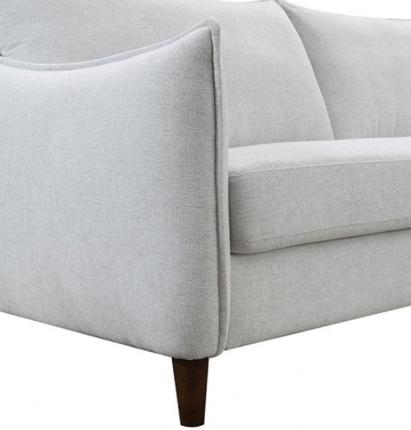 FM61004LG 2 pc Vermon light grey chenille fabric sofa and love seat set skinny sloped arms