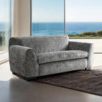 FM61005GY-2PC 2 pc Severo grey velvet chenille fabric mid century sofa and love seat set