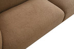 FM61006BR-2PC 2 pc Kolvere brown boucle fabric sofa and love seat set soft curved sloped arms
