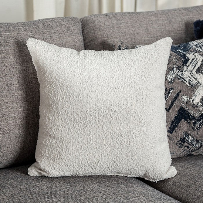 FM61008LG-SECT 2 pc Harlow light grey chenille fabric sectional sofa with chaise