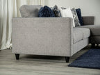 FM61008LG-SECT 2 pc Harlow light grey chenille fabric sectional sofa with chaise