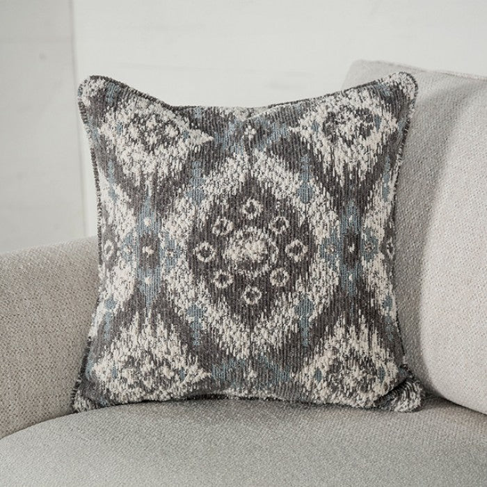 FM61113WH 2 pc Queensbury white fabric sofa and love seat set large rounded arms