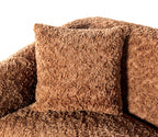 Orevis Brown Teddybear Chenille Fabric Sofa and Love Seat Set – FM61118BR-2PC