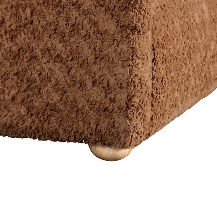 Orevis Brown Teddybear Chenille Fabric Sofa and Love Seat Set – FM61118BR-2PC