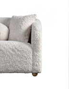 Orevis White Teddybear Chenille Fabric Sofa and Love Seat Set – FM61118WH-2PC