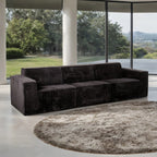FM62100BK-2PC 2 pc Kimara black corduroy fabric modular sofa and love seat set compressed foam design