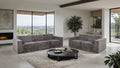 FM62100DG-2PC 2 pc Kimara dark grey corduroy fabric modular sofa and love seat set compressed foam design
