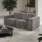 FM62100DG-2PC 2 pc Kimara dark grey corduroy fabric modular sofa and love seat set compressed foam design