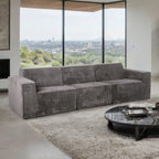 FM62100DG-2PC 2 pc Kimara dark grey corduroy fabric modular sofa and love seat set compressed foam design