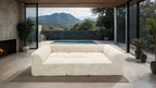 FM62102BG-6PC 6 pc Nappi beige faux fur modular sectional sofa compressed foam design